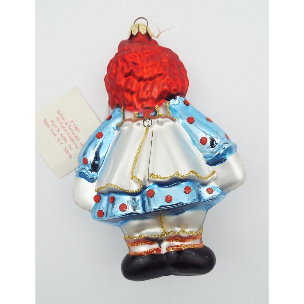 #47 - Kurt Adler Polonaise Raggedy Ann Glass Ornament 1997 - Picture 3 of 3
